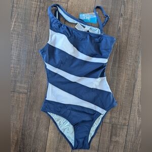 Cupshe Navy and White One-Piece Swimsuit